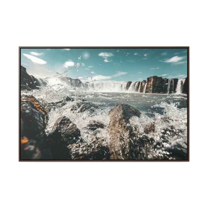 Goðafoss Splash - Canvas with Frame