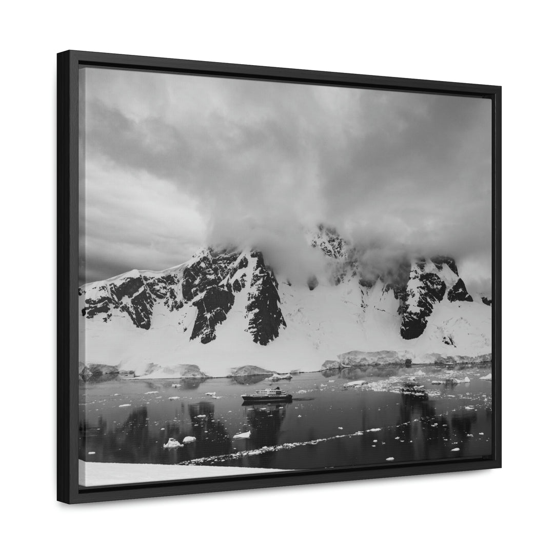 Peaceful Anchoring in Black and White - Canvas with Frame