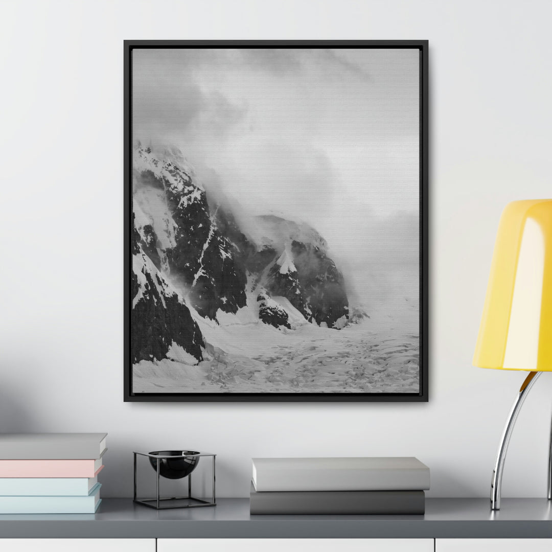 The Mist Descends in Black and White - Canvas with Frame