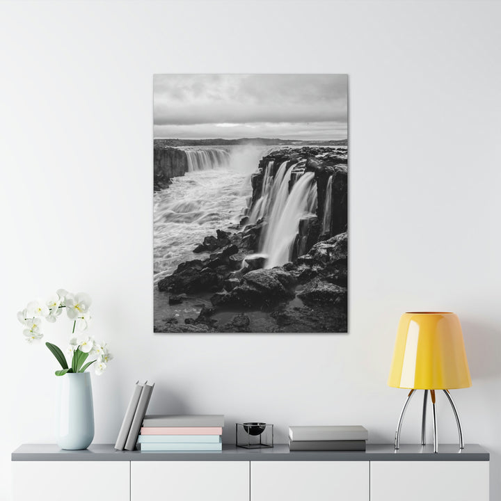 Selfoss in Black and White - Canvas