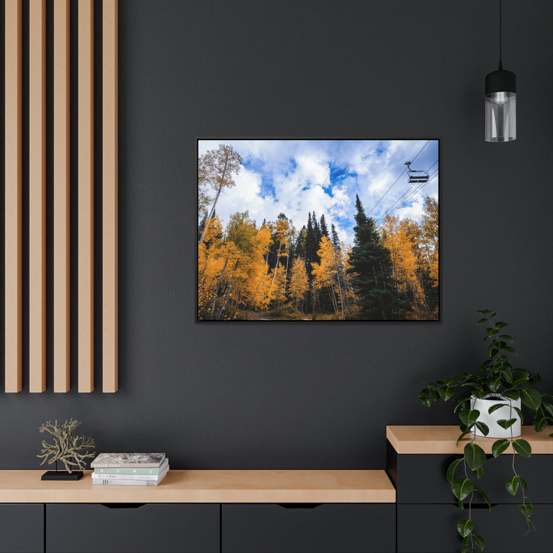 Chairlift in Suspension - Canvas with Frame