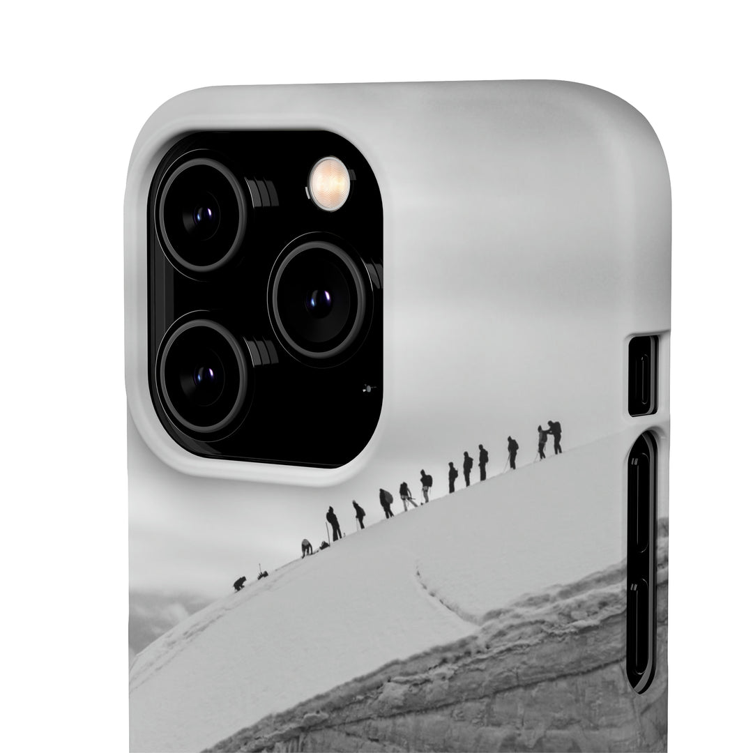 Preparing for the Climb in Black and White - Phone Case