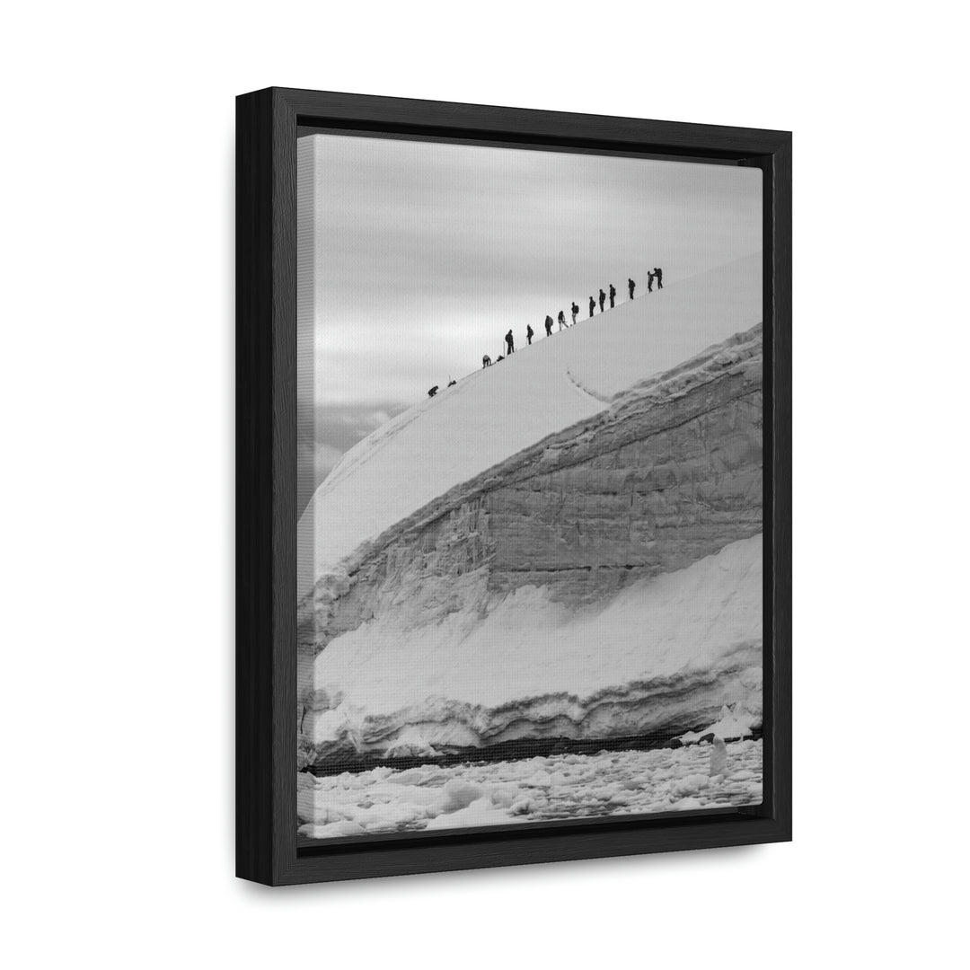 Preparing for the Climb in Black and White - Canvas with Frame