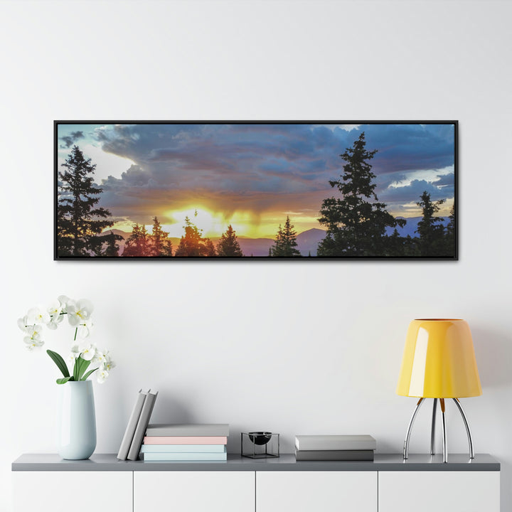 Rainy Sunset Through the Trees - Canvas with Frame