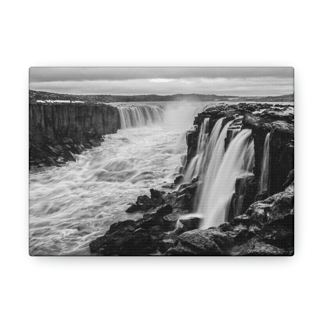 Selfoss in Black and White - Canvas