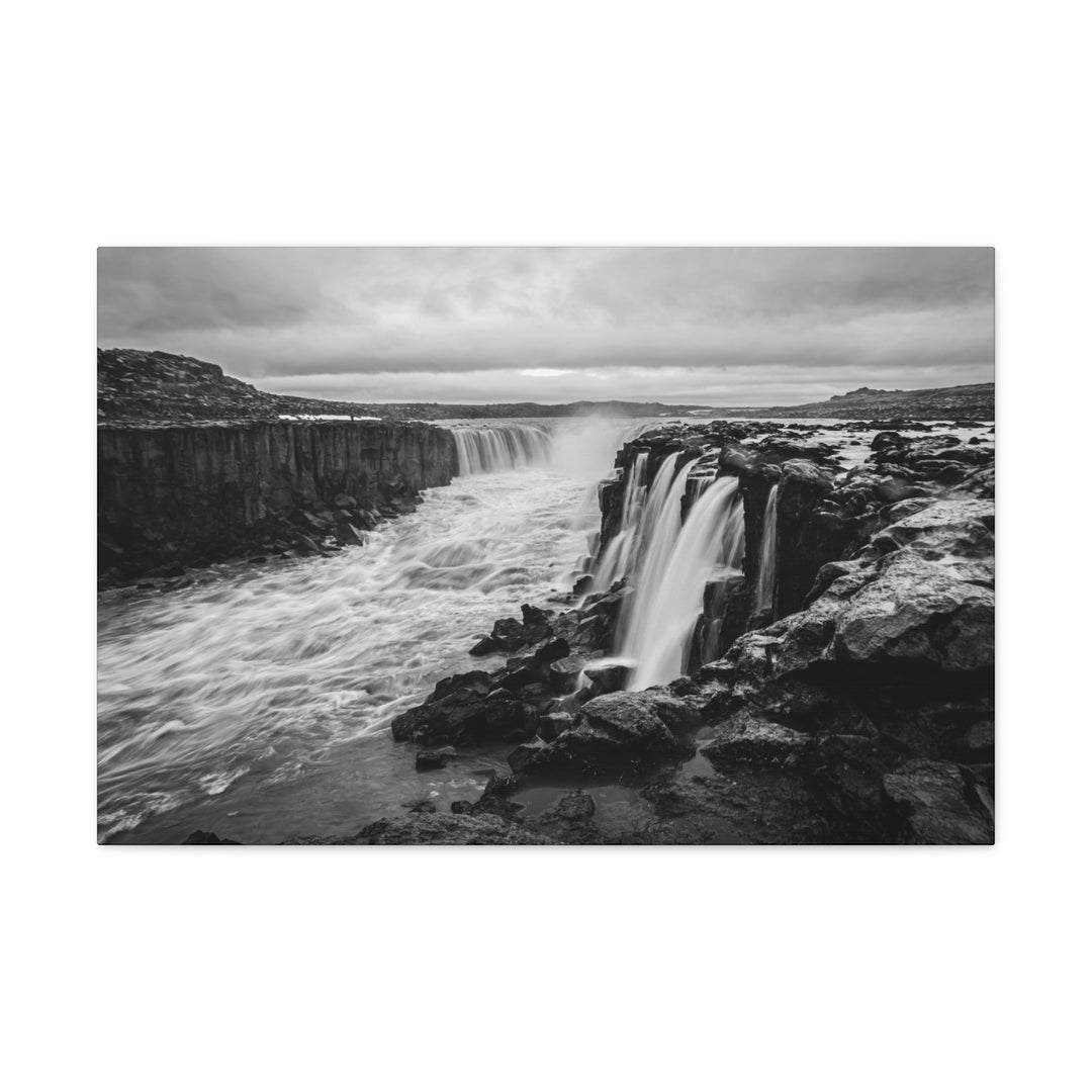 Selfoss in Black and White - Canvas