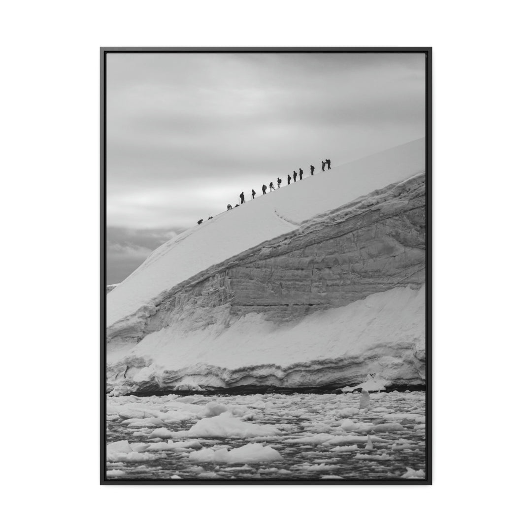 Preparing for the Climb in Black and White - Canvas with Frame