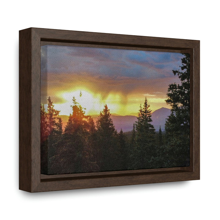 Rainy Sunset Through the Trees - Canvas with Frame