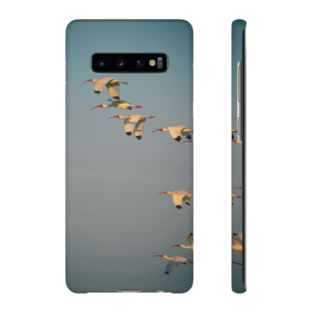 White Ibis in Flight - Phone Case