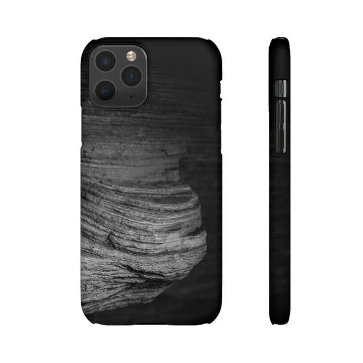 Sedimentary Rock Curves in Black and White - Phone Case