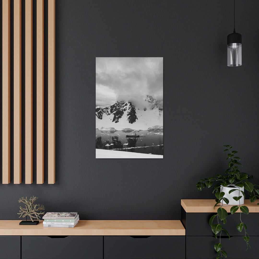 Peaceful Anchoring in Black and White - Canvas