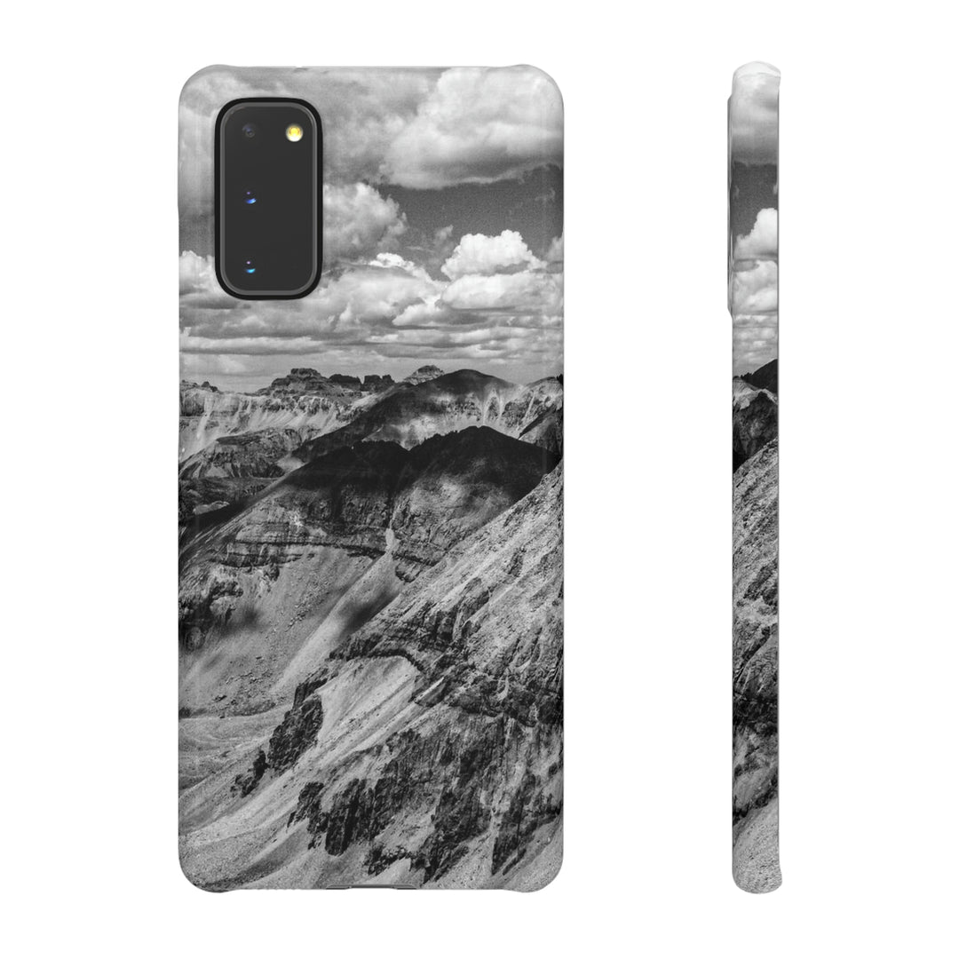 Imogene Pass From the Air in Black and White - Phone Case