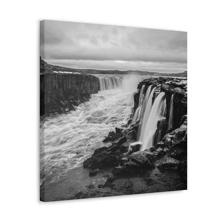 Selfoss in Black and White - Canvas