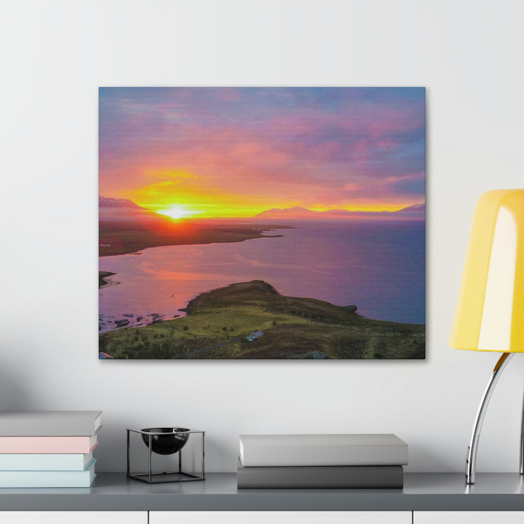 Sunset Over the Fjord Part 1 - Canvas