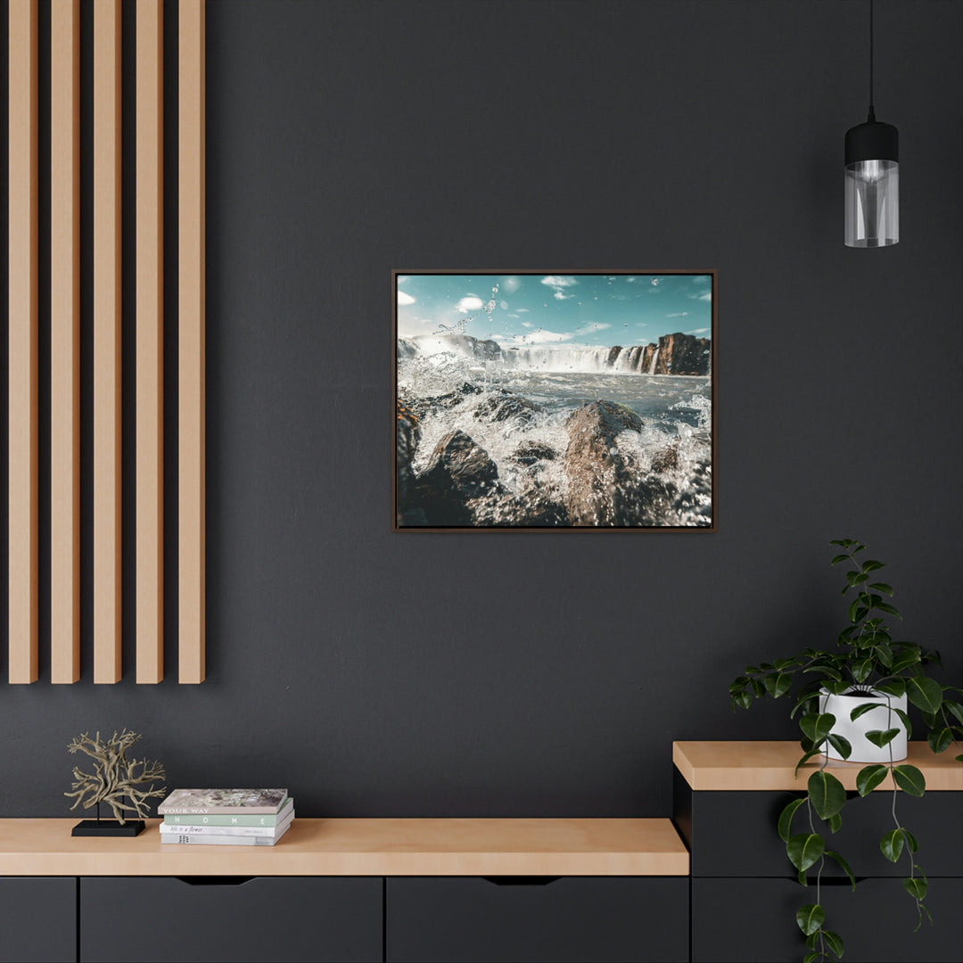 Goðafoss Splash - Canvas with Frame