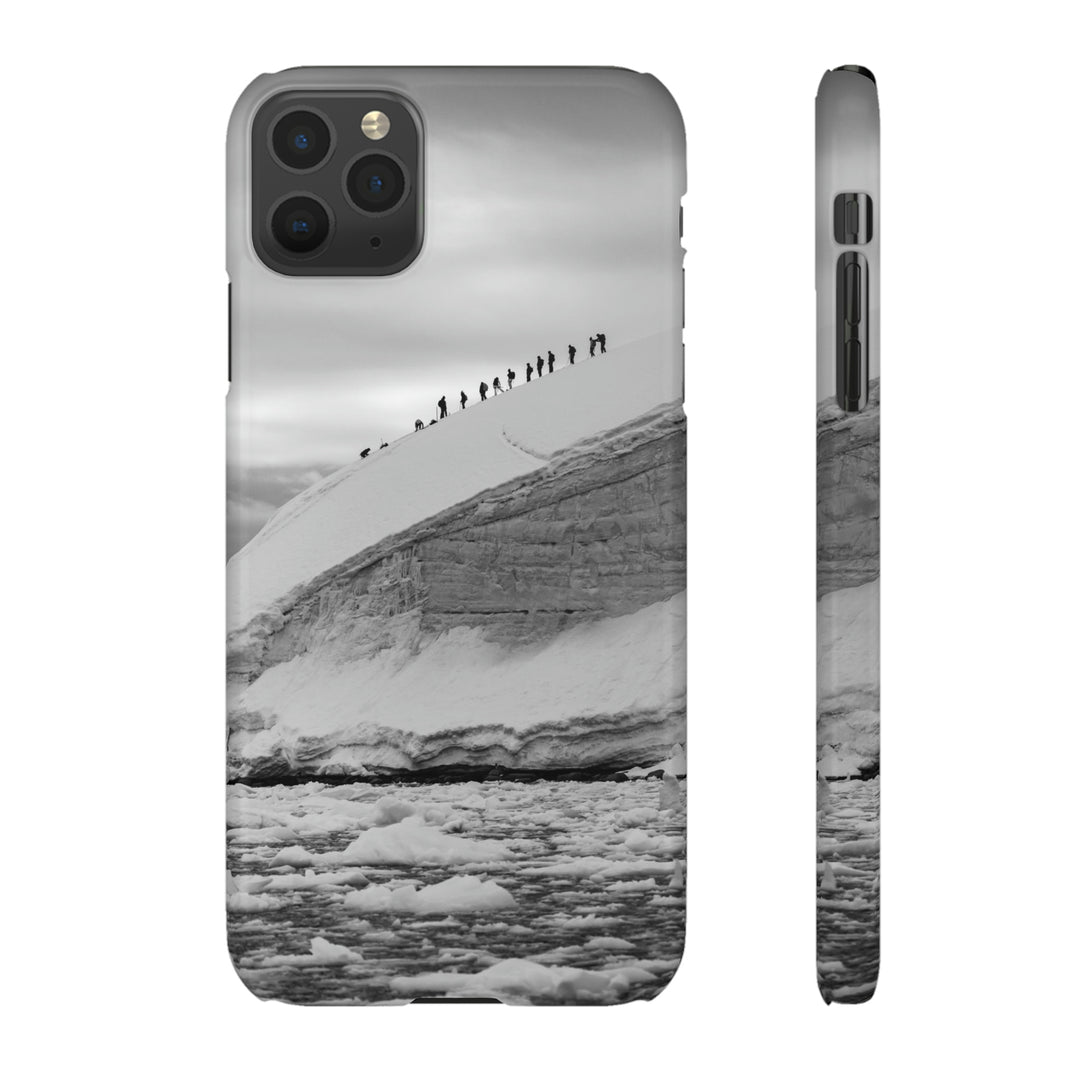 Preparing for the Climb in Black and White - Phone Case