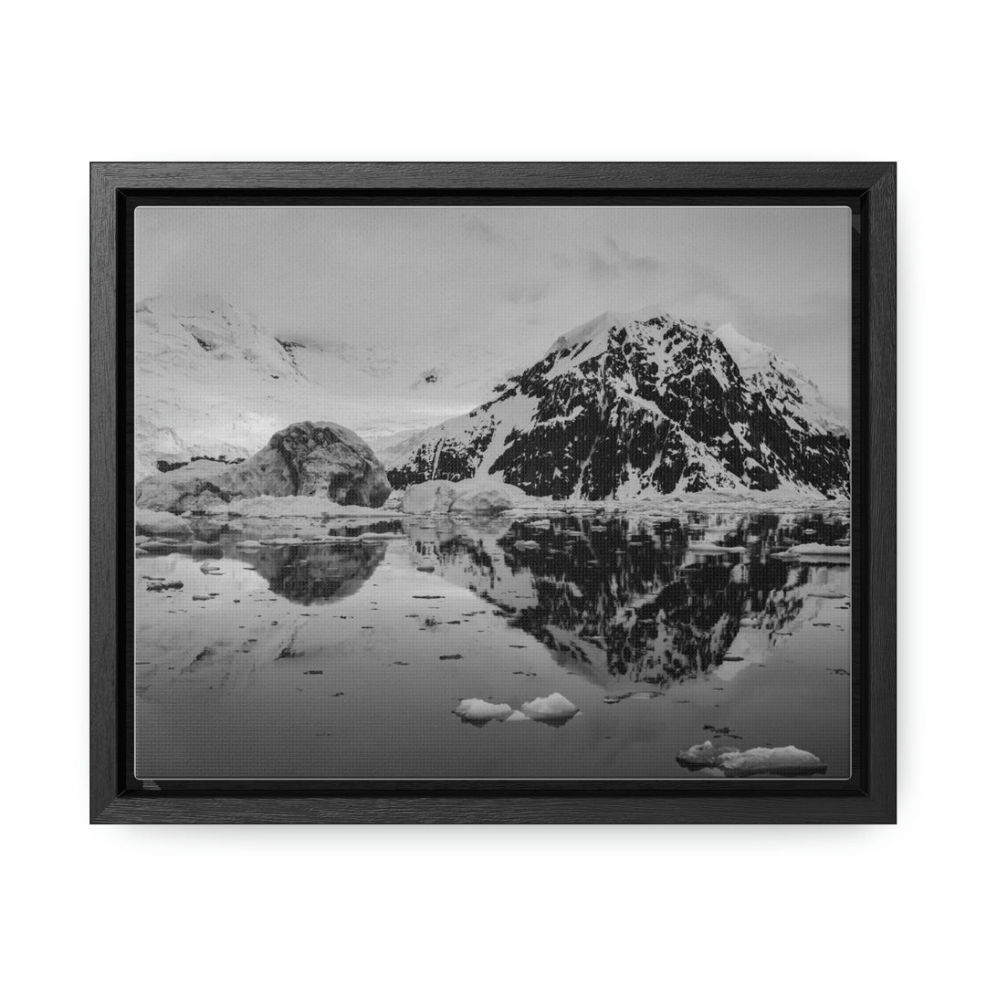 Reflected Calm in Black and White - Canvas with Frame