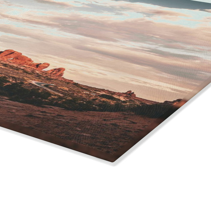 A Desert Sunset - Glass Cutting Board - Visiting This World