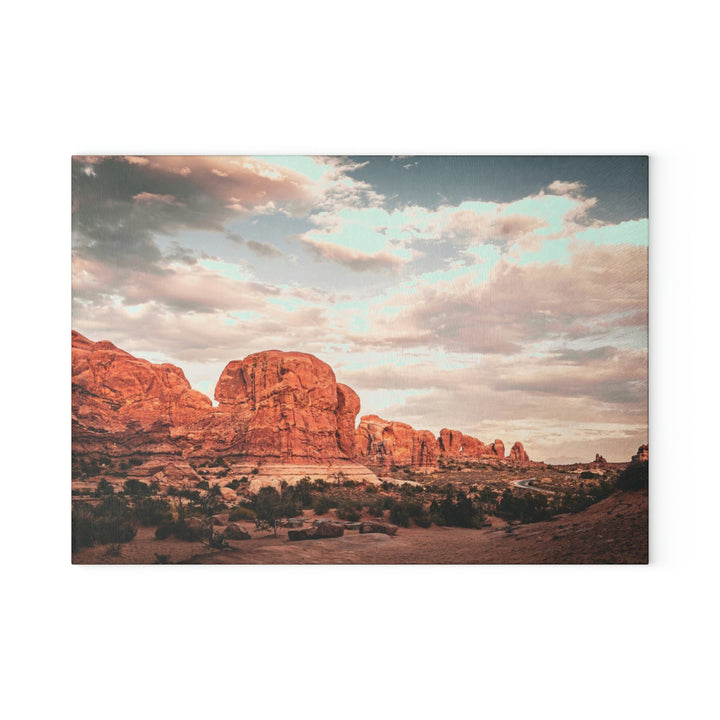 A Desert Sunset - Glass Cutting Board - Visiting This World