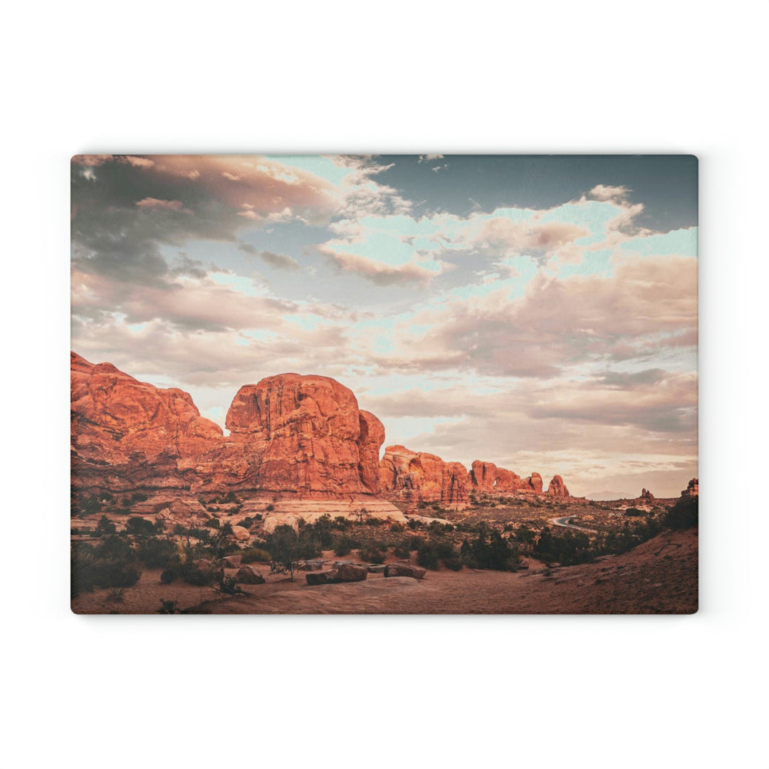 A Desert Sunset - Glass Cutting Board - Visiting This World