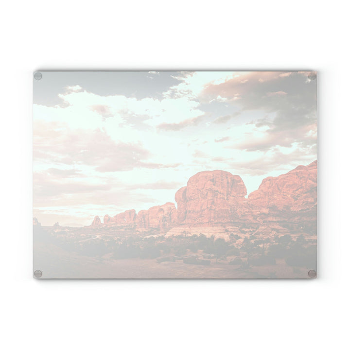 A Desert Sunset - Glass Cutting Board - Visiting This World