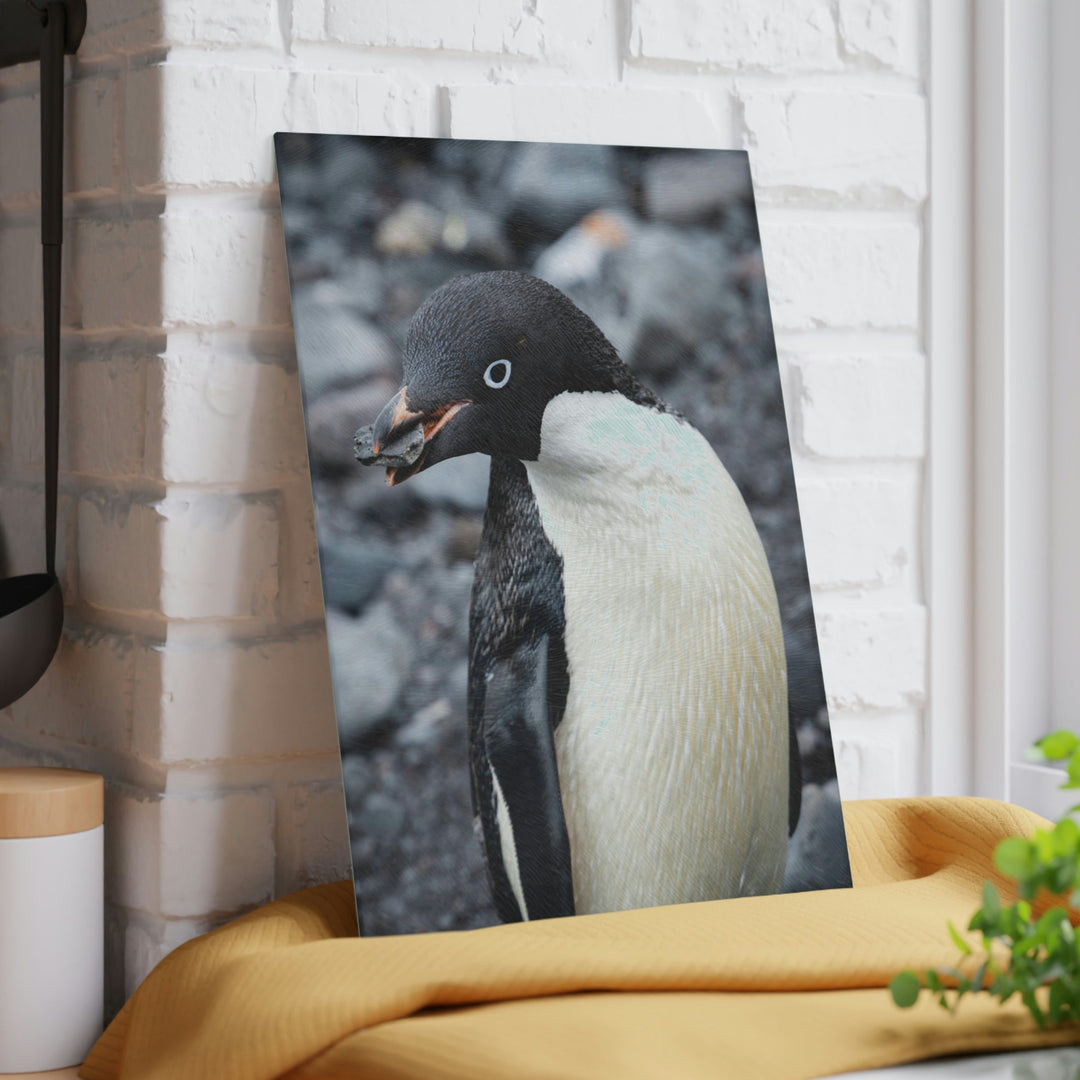 A Penguin's Pebble - Glass Cutting Board - Visiting This World