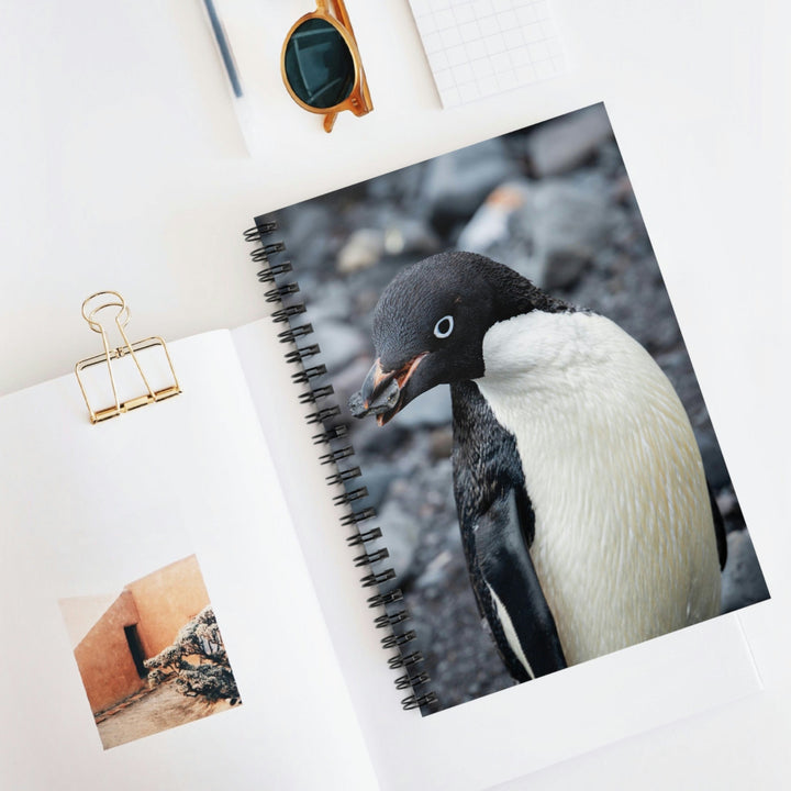 A Penguin's Pebble - Spiral Ruled Line Notebook - Visiting This World