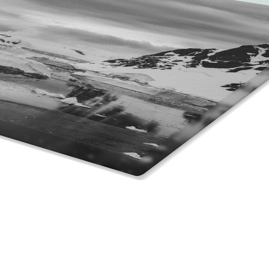 A Still Day in Black and White - Glass Cutting Board - Visiting This World