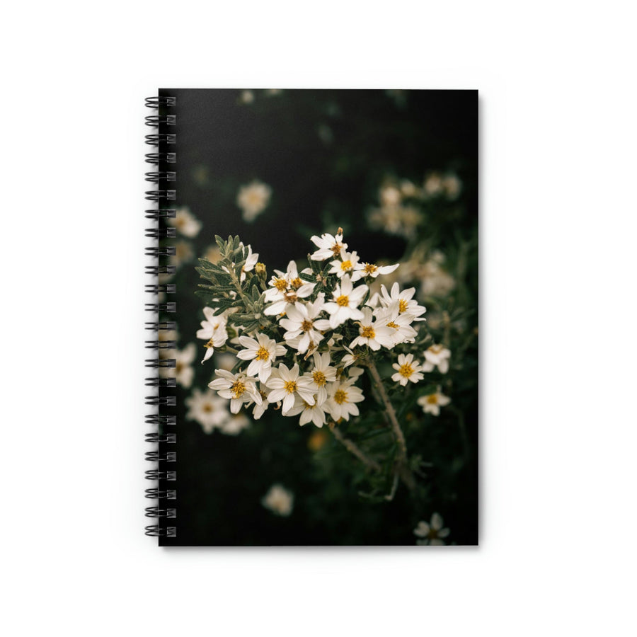 A Touch of White - Spiral Ruled Line Notebook - Visiting This World