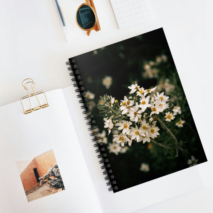 A Touch of White - Spiral Ruled Line Notebook - Visiting This World