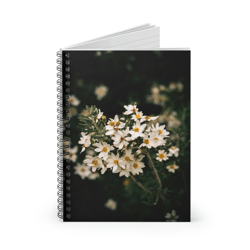 A Touch of White - Spiral Ruled Line Notebook - Visiting This World