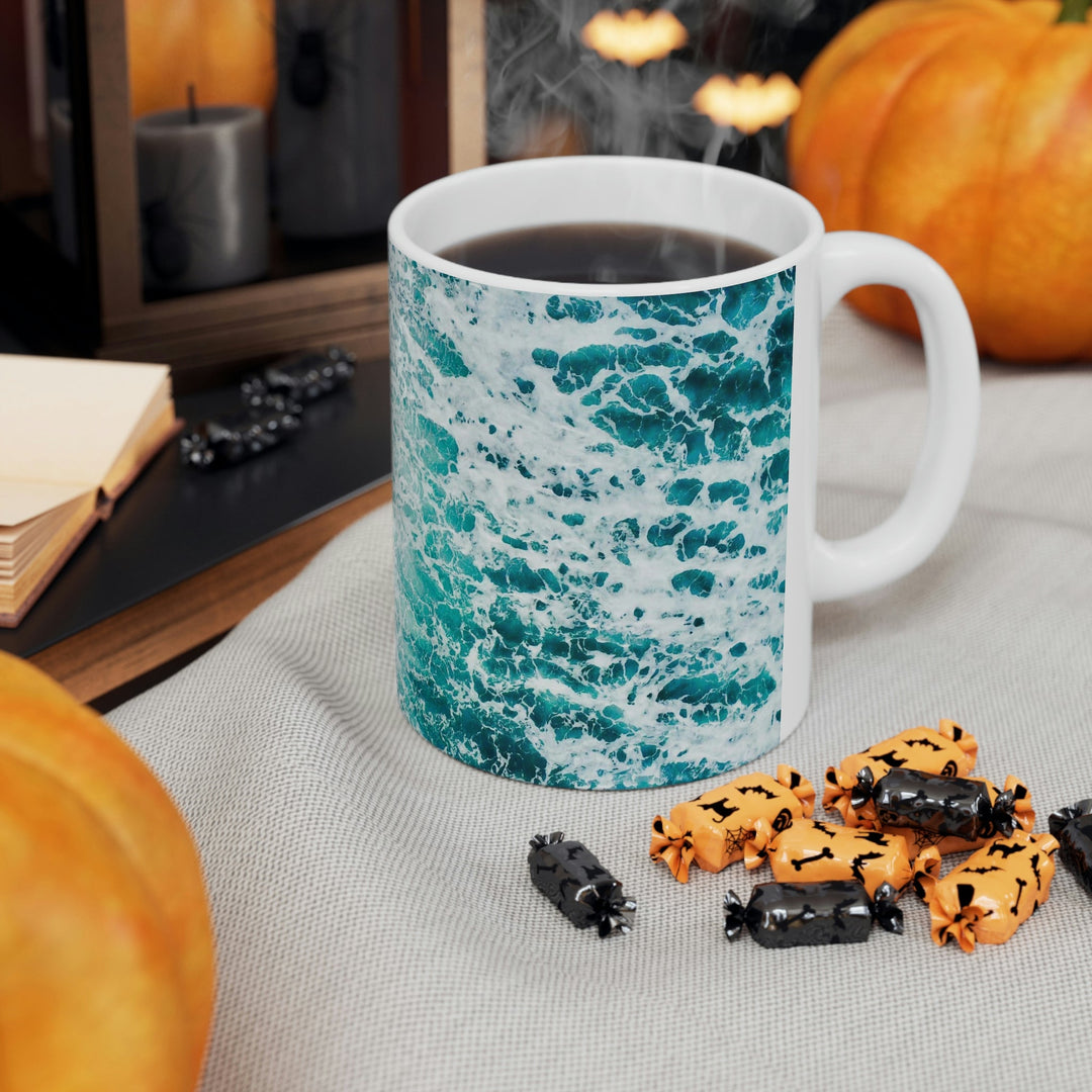 A Wave on Volcanic Sand - Ceramic Mug 11oz - Visiting This World