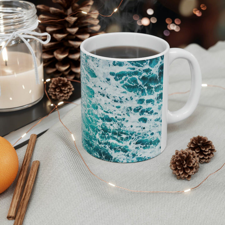 A Wave on Volcanic Sand - Ceramic Mug 11oz - Visiting This World