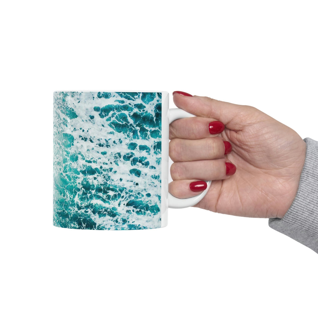 A Wave on Volcanic Sand - Ceramic Mug 11oz - Visiting This World