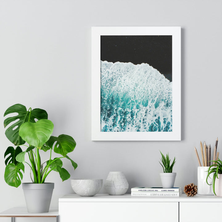 A Wave on Volcanic Sand - Framed Print - Visiting This World