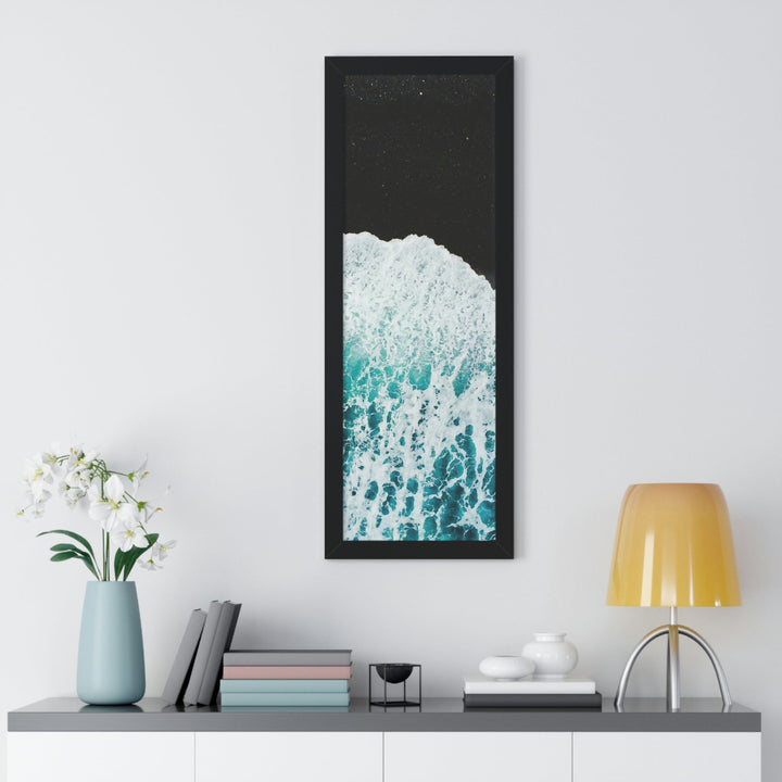 A Wave on Volcanic Sand - Framed Print - Visiting This World