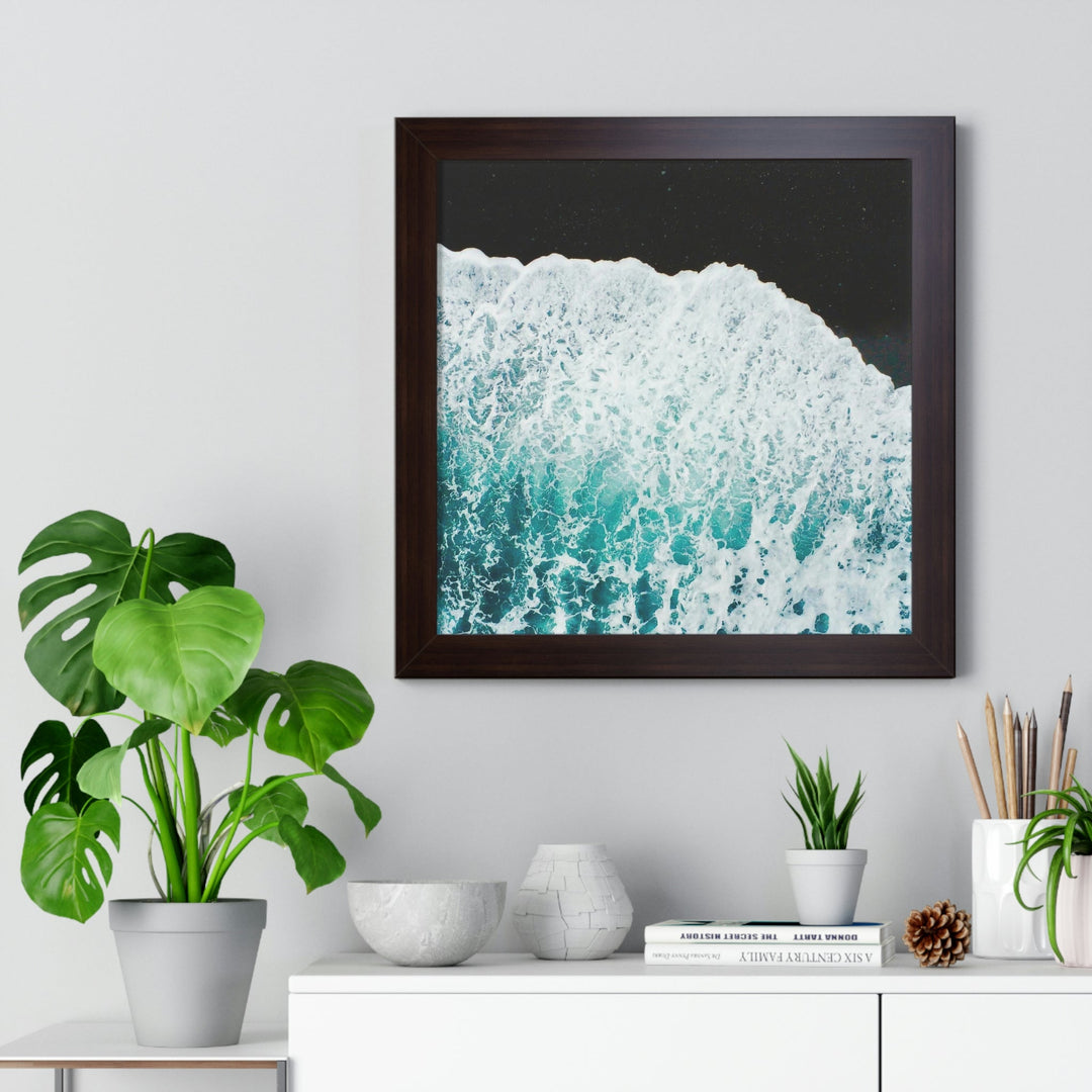 A Wave on Volcanic Sand - Framed Print - Visiting This World