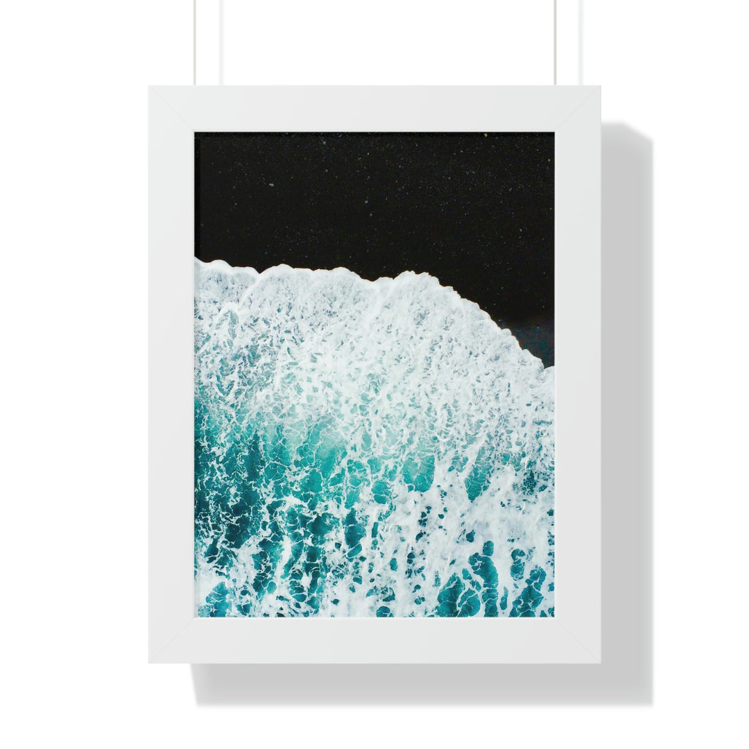 A Wave on Volcanic Sand - Framed Print - Visiting This World