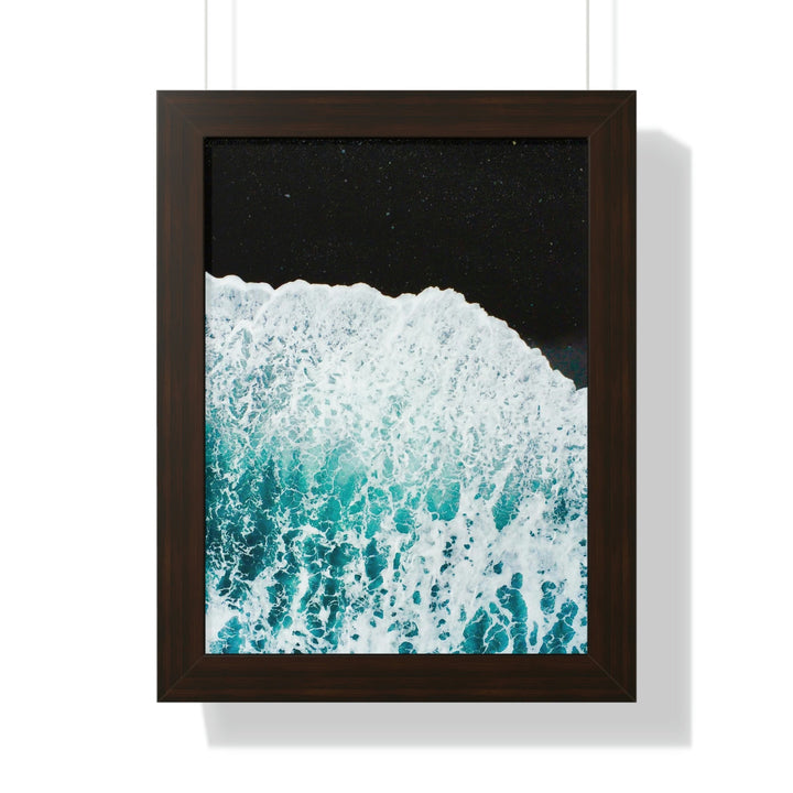 A Wave on Volcanic Sand - Framed Print - Visiting This World