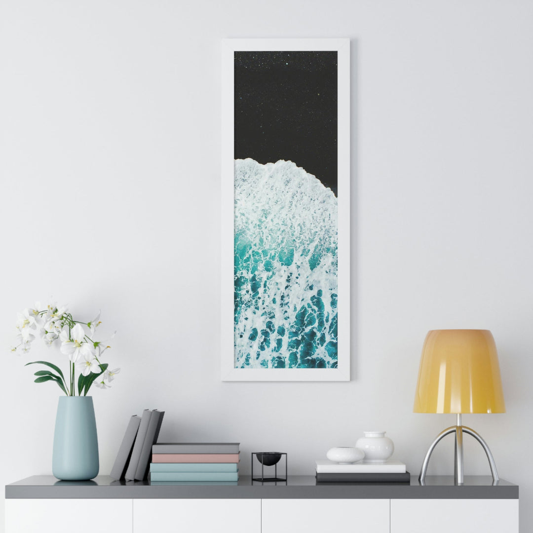 A Wave on Volcanic Sand - Framed Print - Visiting This World