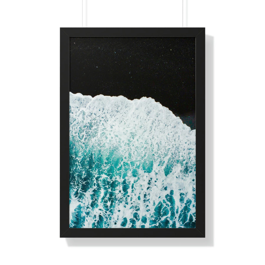 A Wave on Volcanic Sand - Framed Print - Visiting This World