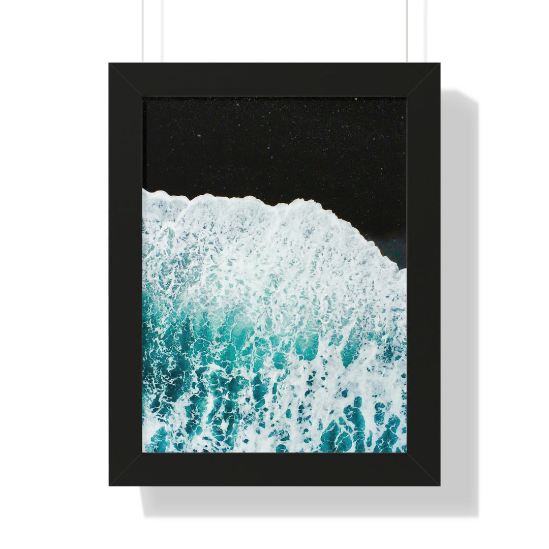 A Wave on Volcanic Sand - Framed Print - Visiting This World