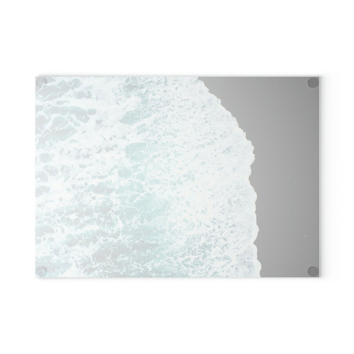 A Wave on Volcanic Sand - Glass Cutting Board - Visiting This World