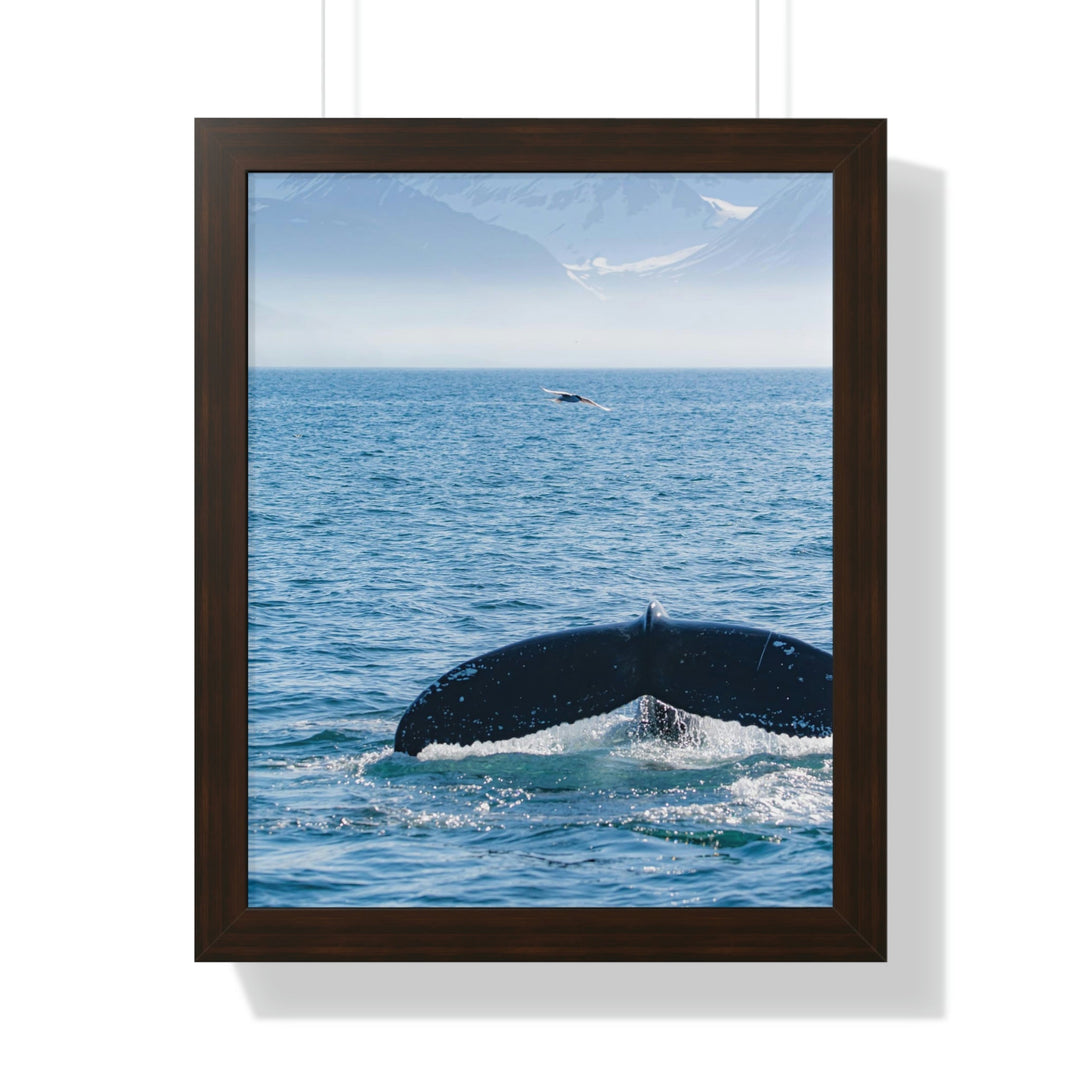 A Whale and A Mountain - Framed Print - Visiting This World