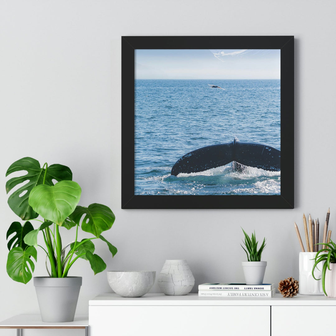 A Whale and A Mountain - Framed Print - Visiting This World