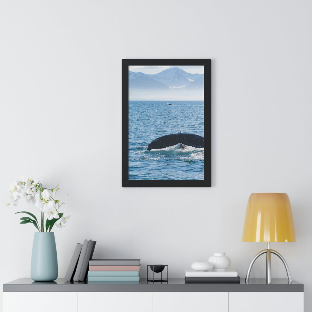 A Whale and A Mountain - Framed Print - Visiting This World