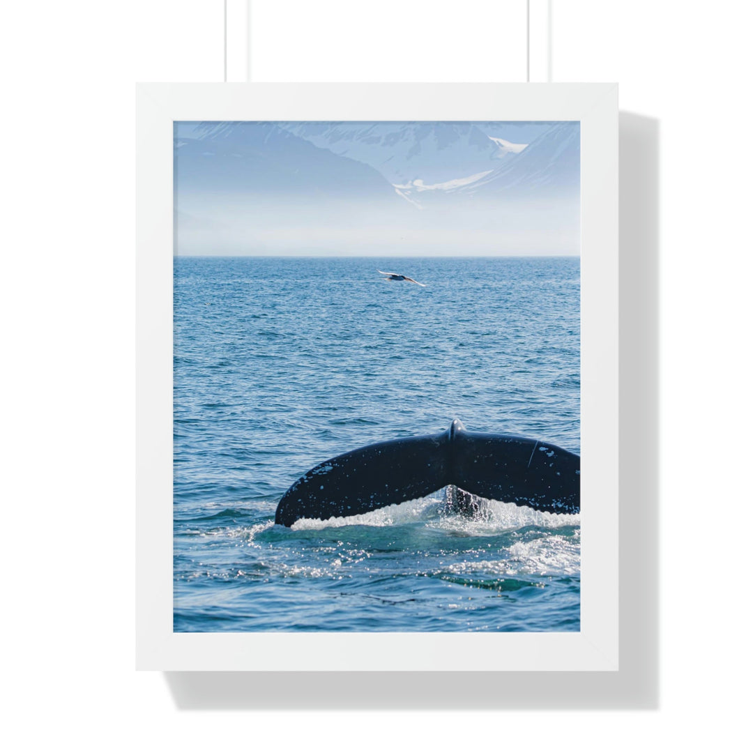 A Whale and A Mountain - Framed Print - Visiting This World