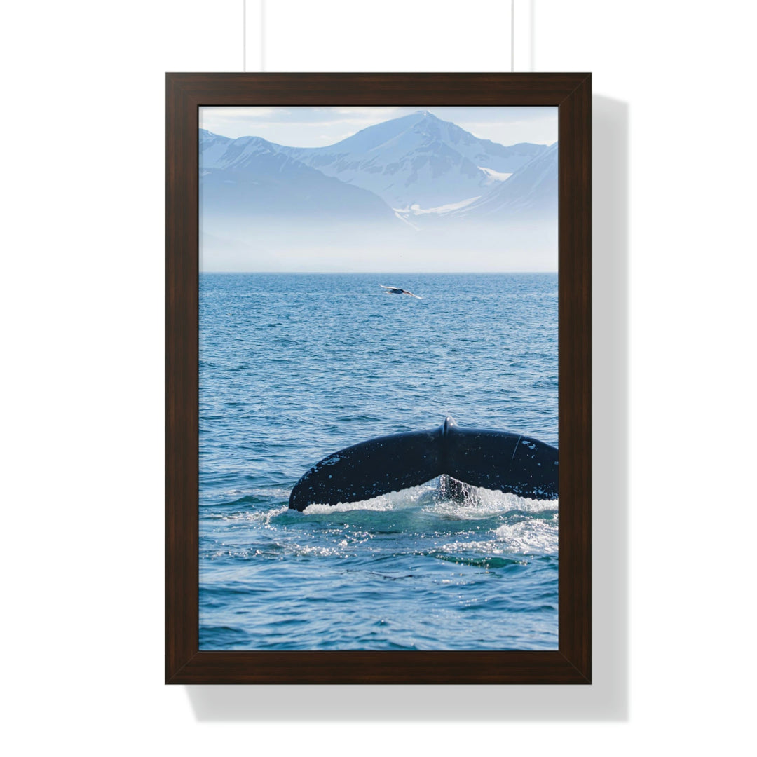 A Whale and A Mountain - Framed Print - Visiting This World