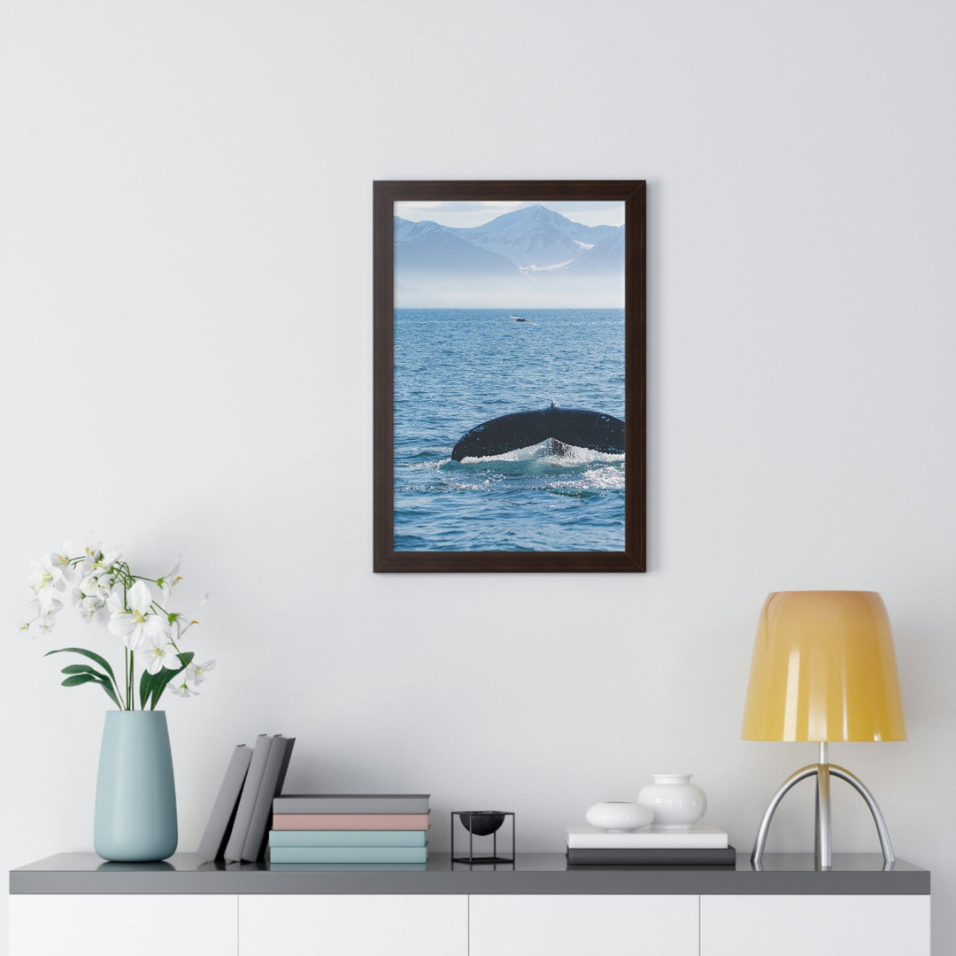 A Whale and A Mountain - Framed Print - Visiting This World