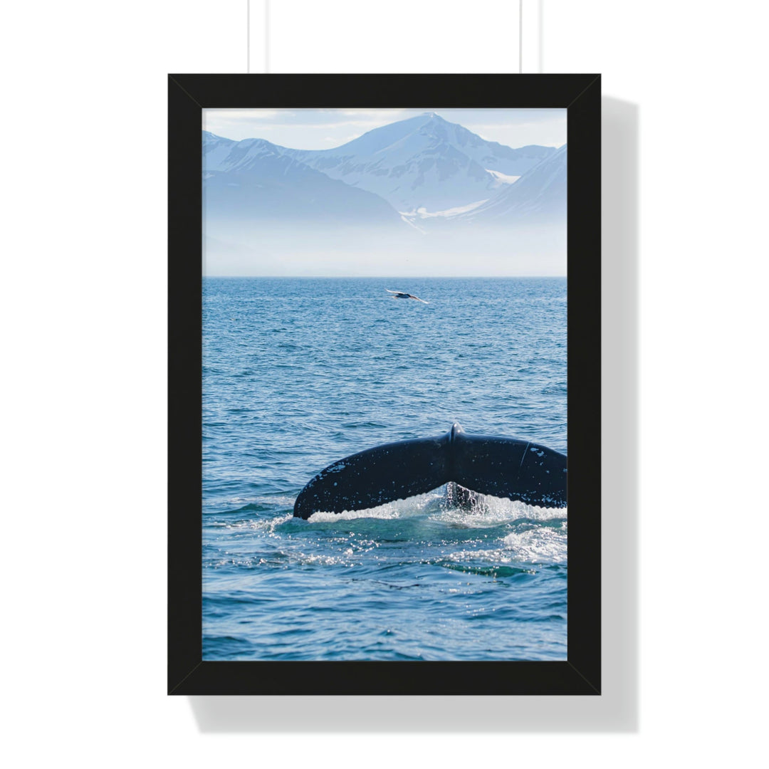 A Whale and A Mountain - Framed Print - Visiting This World